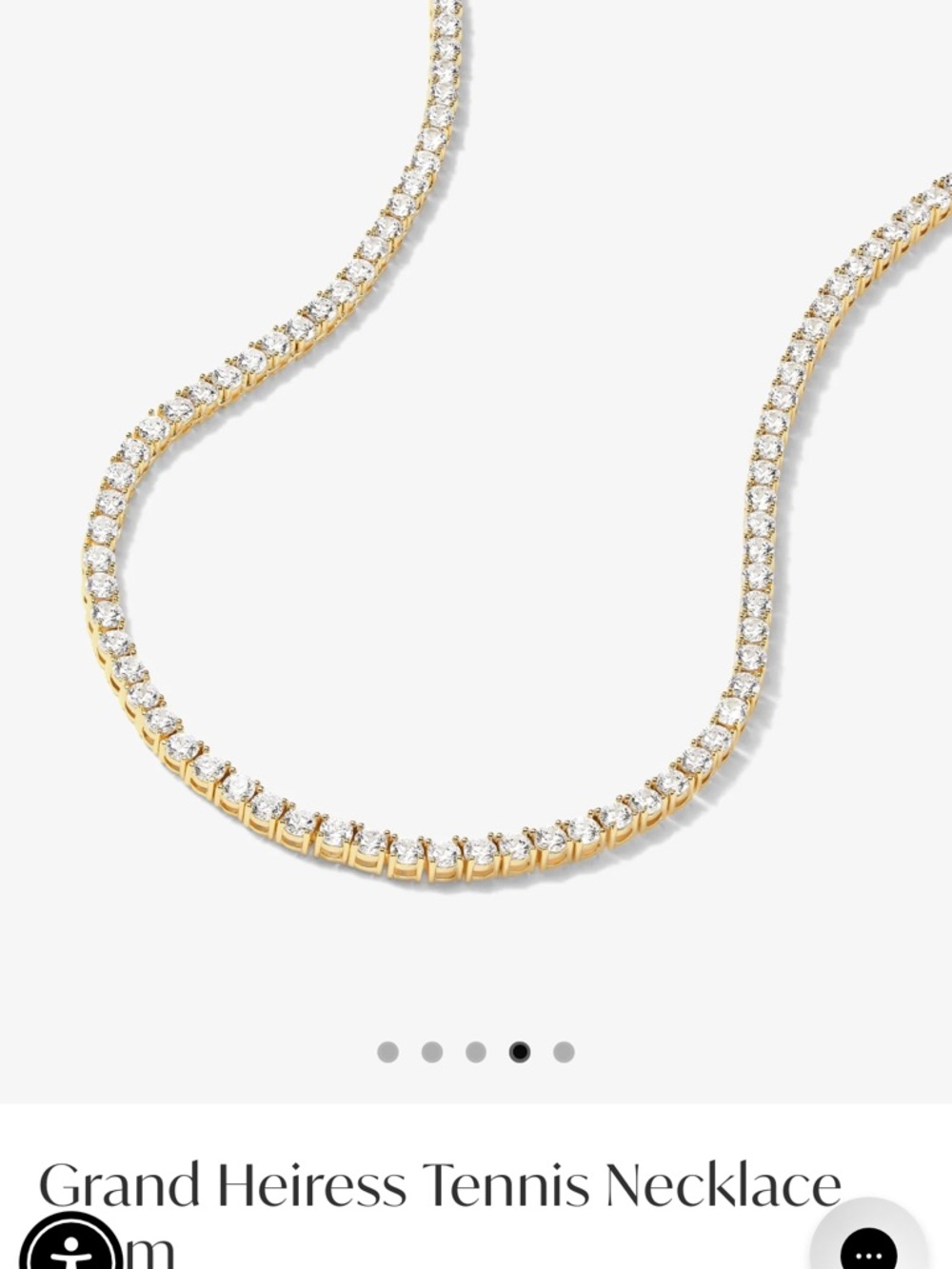 Grand Heiress Gold Tennis Necklace with Clear Stones 18k gold plated